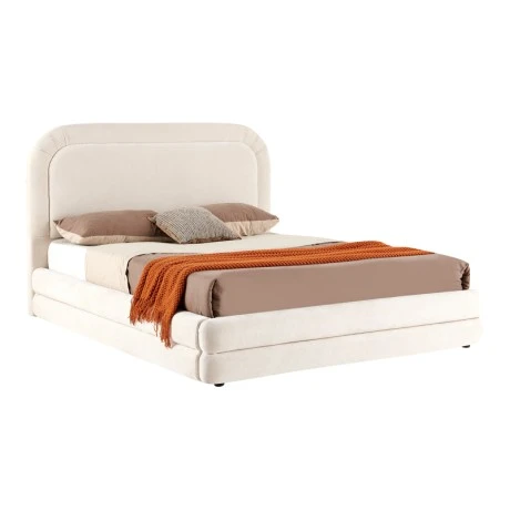 Double bed Arlia pakoworld beige fabric 160x200cm