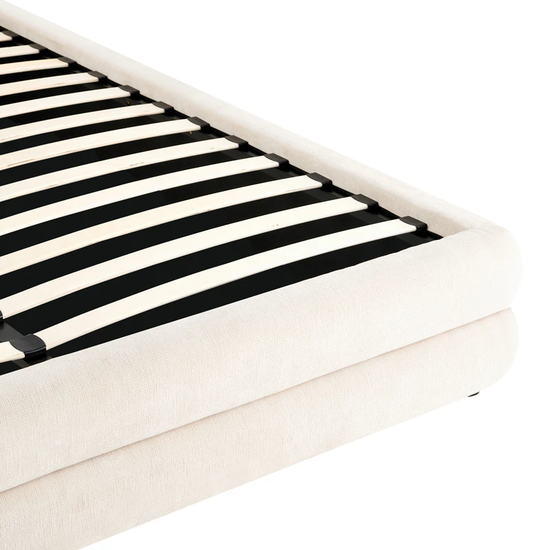 Double bed Arlia pakoworld beige fabric 160x200cm