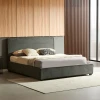 Double bed Bedkapakoworld dark grey fabric 160x200cm