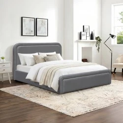 Double bed with storage space Bendy pakoworld anthracite fabric 160x200cm