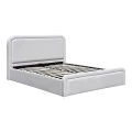 Double bed with storage space Bendy pakoworld gray beige fabric 160x200cm