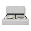 Double bed with storage space Bendy pakoworld gray beige fabric 160x200cm