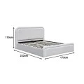 Double bed with storage space Bendy pakoworld gray beige fabric 160x200cm