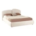 Double bed Cardia pakoworld with storage space beige grey fabric 160x200cm