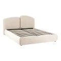 Double bed Cardia pakoworld with storage space beige grey fabric 160x200cm
