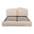 Double bed Cardia pakoworld with storage space beige grey fabric 160x200cm