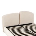 Double bed Cardia pakoworld with storage space beige grey fabric 160x200cm