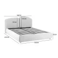 Double bed Cardia pakoworld with storage space beige grey fabric 160x200cm
