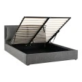 Double bed Dorma pakoworld with storage space anthracite fabric 160x200cm
