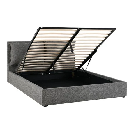 Double bed Dorma pakoworld with storage space anthracite fabric 160x200cm
