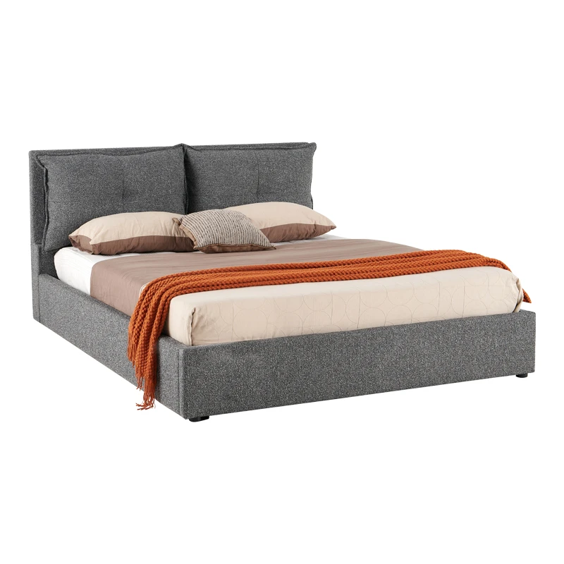 Double bed Dorma pakoworld with storage space anthracite fabric 160x200cm