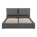 Double bed Dorma pakoworld with storage space anthracite fabric 160x200cm