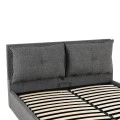Double bed Dorma pakoworld with storage space anthracite fabric 160x200cm