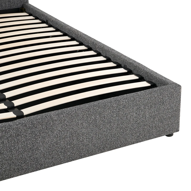 Double bed Dorma pakoworld with storage space anthracite fabric 160x200cm