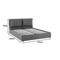 Double bed Dorma pakoworld with storage space anthracite fabric 160x200cm