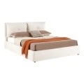 Double bed Dorma pakoworld with storage space ecru fabric 160x200cm