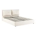 Double bed Dorma pakoworld with storage space ecru fabric 160x200cm