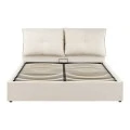 Double bed Dorma pakoworld with storage space ecru fabric 160x200cm