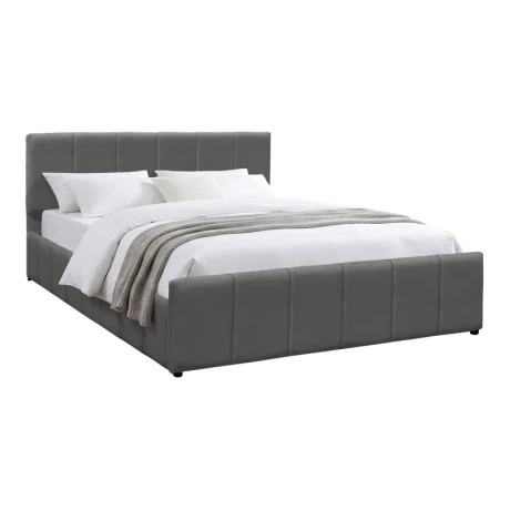 Double bed Doulia pakoworld anthracite velvet 150x200cm