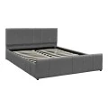 Double bed Doulia pakoworld anthracite velvet 150x200cm