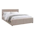 Double bed Doulia pakoworld beige velvet 150x200cm