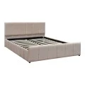 Double bed Doulia pakoworld beige velvet 150x200cm
