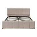Double bed Doulia pakoworld beige velvet 150x200cm