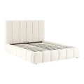 Double bed Ferena pakoworld ecru fabric with storage space 160x200cm