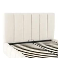 Double bed Ferena pakoworld ecru fabric with storage space 160x200cm