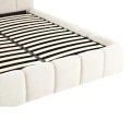 Double bed Ferena pakoworld ecru fabric with storage space 160x200cm
