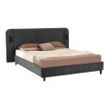 Double bed Fomo pakoworld with LED anthracite fabric 160x200cm