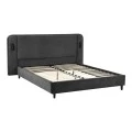 Double bed Fomo pakoworld with LED anthracite fabric 160x200cm