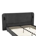 Double bed Fomo pakoworld with LED anthracite fabric 160x200cm