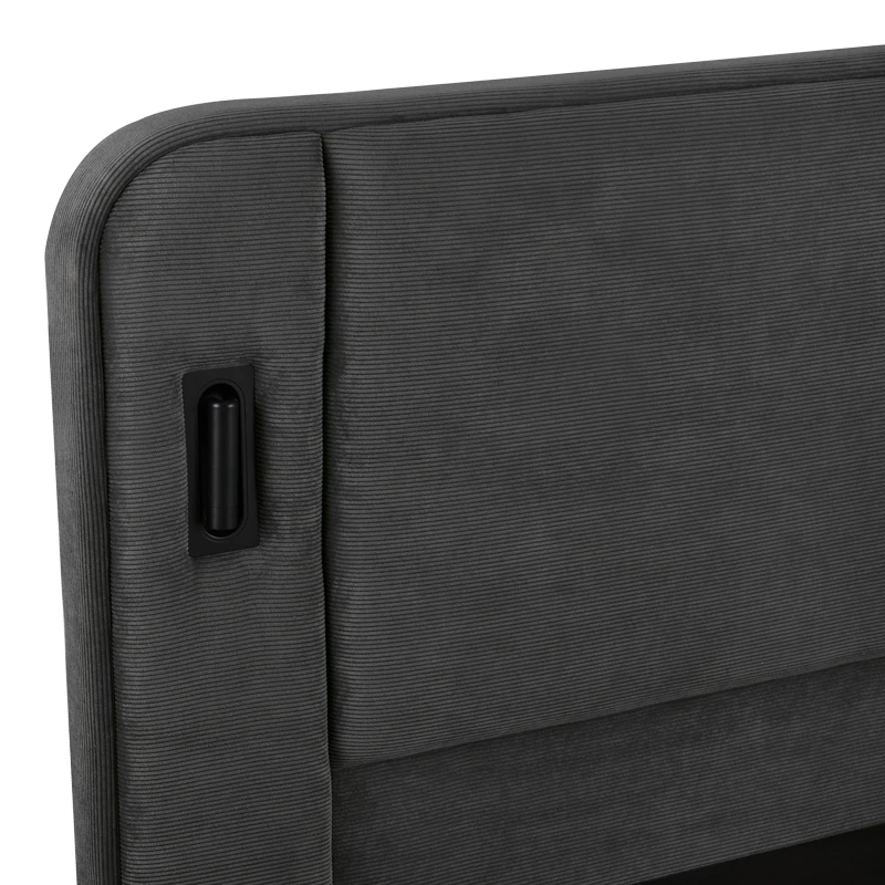 Double bed Fomo pakoworld with LED anthracite fabric 160x200cm