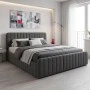 Double bed Myrelia pakoworld anthracite fabric 160x200cm