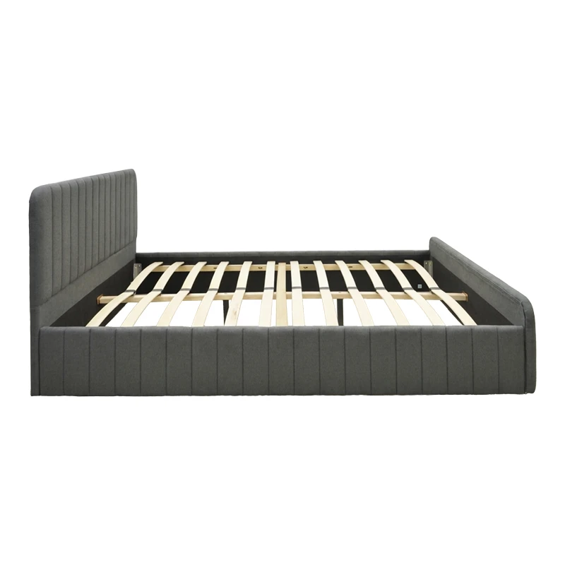 Double bed Myrelia pakoworld anthracite fabric 160x200cm