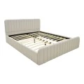 Double bed Myrelia pakoworld gray beige fabric 160x200cm
