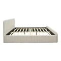 Double bed Myrelia pakoworld gray beige fabric 160x200cm
