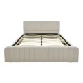 Double bed Myrelia pakoworld gray beige fabric 160x200cm