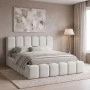 Double bed Narnia pakoworld with storage space ecru fabric 160x200cm