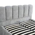 Double bed Narnia pakoworld with storage space grey fabric 160x200cm