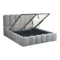 Κρεβάτι διπλό Narnia pakoworld  με αποθηκευτικό χώρο γκρι ύφασμα 160x200εκ