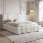 Double bed Narnia pakoworld with storage space cream boucle 160x200cm