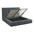 Double bed Pernant pakoworld with storage space anthracite boucle fabric 160x200cm