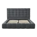 Double bed Pernant pakoworld with storage space anthracite boucle fabric 160x200cm
