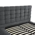 Double bed Pernant pakoworld with storage space anthracite boucle fabric 160x200cm