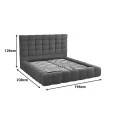 Double bed Pernant pakoworld with storage space anthracite boucle fabric 160x200cm