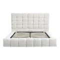 Double bed Pernant pakoworld with storage space ecru boucle fabric 160x200cm