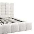 Double bed Pernant pakoworld with storage space ecru boucle fabric 160x200cm