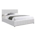 Double bed Rovio pakoworld gray beige fabric 150x200cm